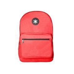 Cartera antartik mochila con asa y bolsillo frontal concremallera color rojo 320x140x430 mm