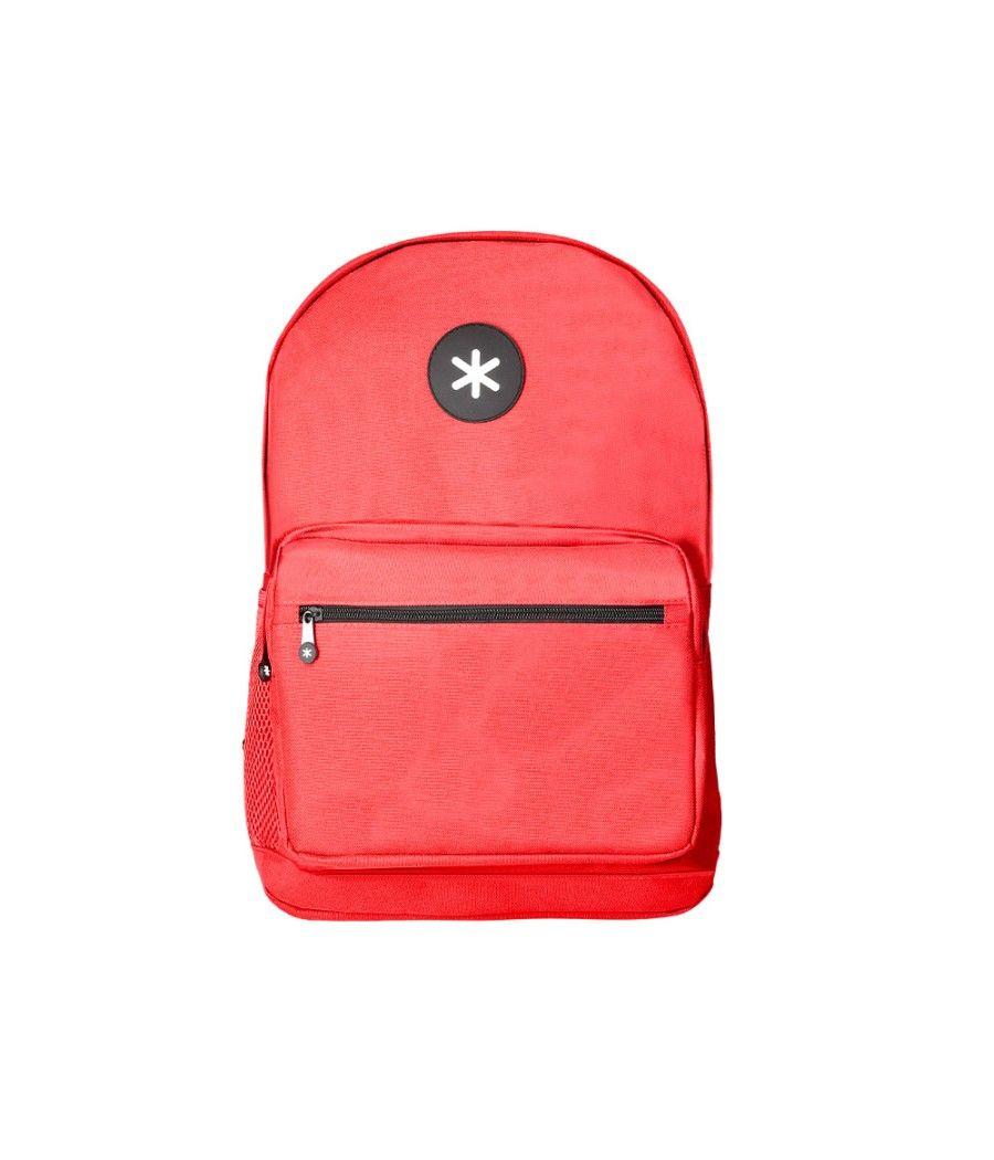 Cartera antartik mochila con asa y bolsillo frontal concremallera color rojo 320x140x430 mm