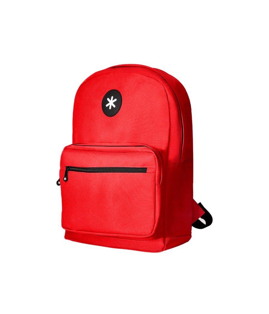 Cartera antartik mochila con asa y bolsillo frontal concremallera color rojo 320x140x430 mm