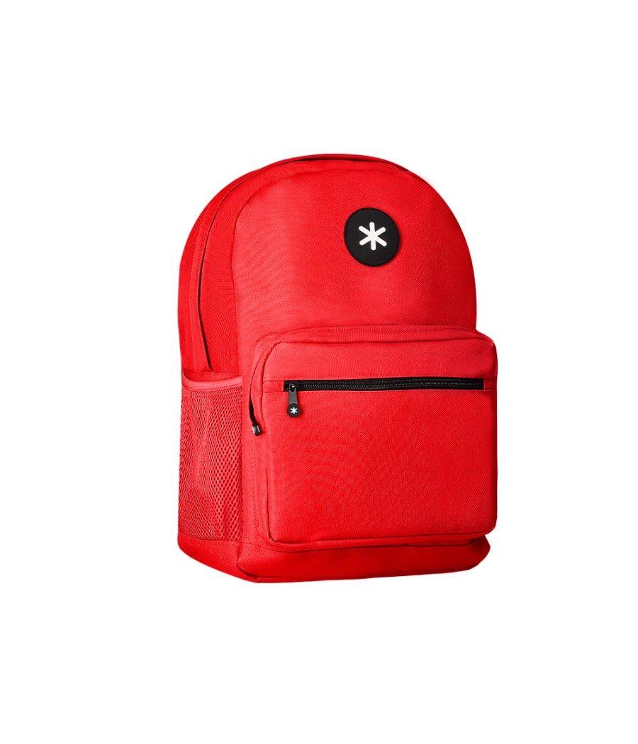 Cartera antartik mochila con asa y bolsillo frontal concremallera color rojo 320x140x430 mm