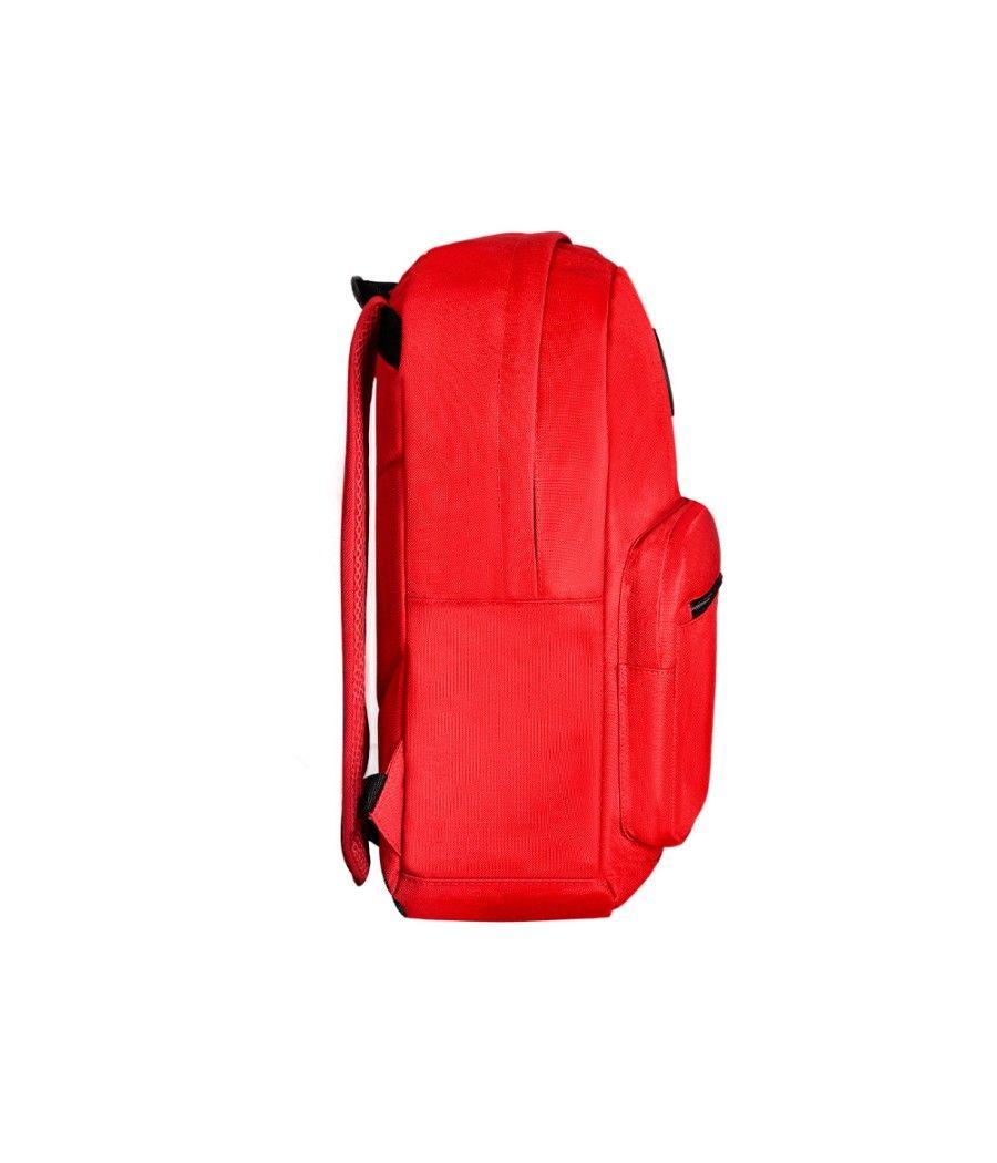 Cartera antartik mochila con asa y bolsillo frontal concremallera color rojo 320x140x430 mm