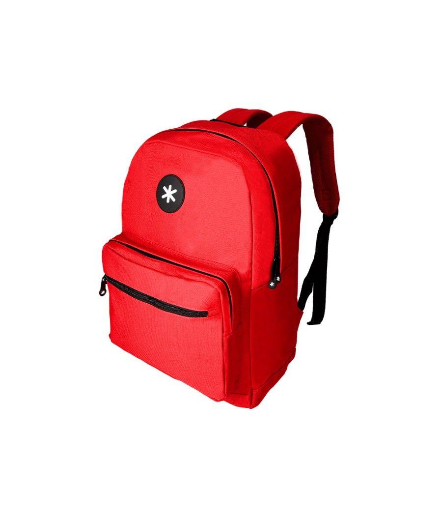 Cartera antartik mochila con asa y bolsillo frontal concremallera color rojo 320x140x430 mm