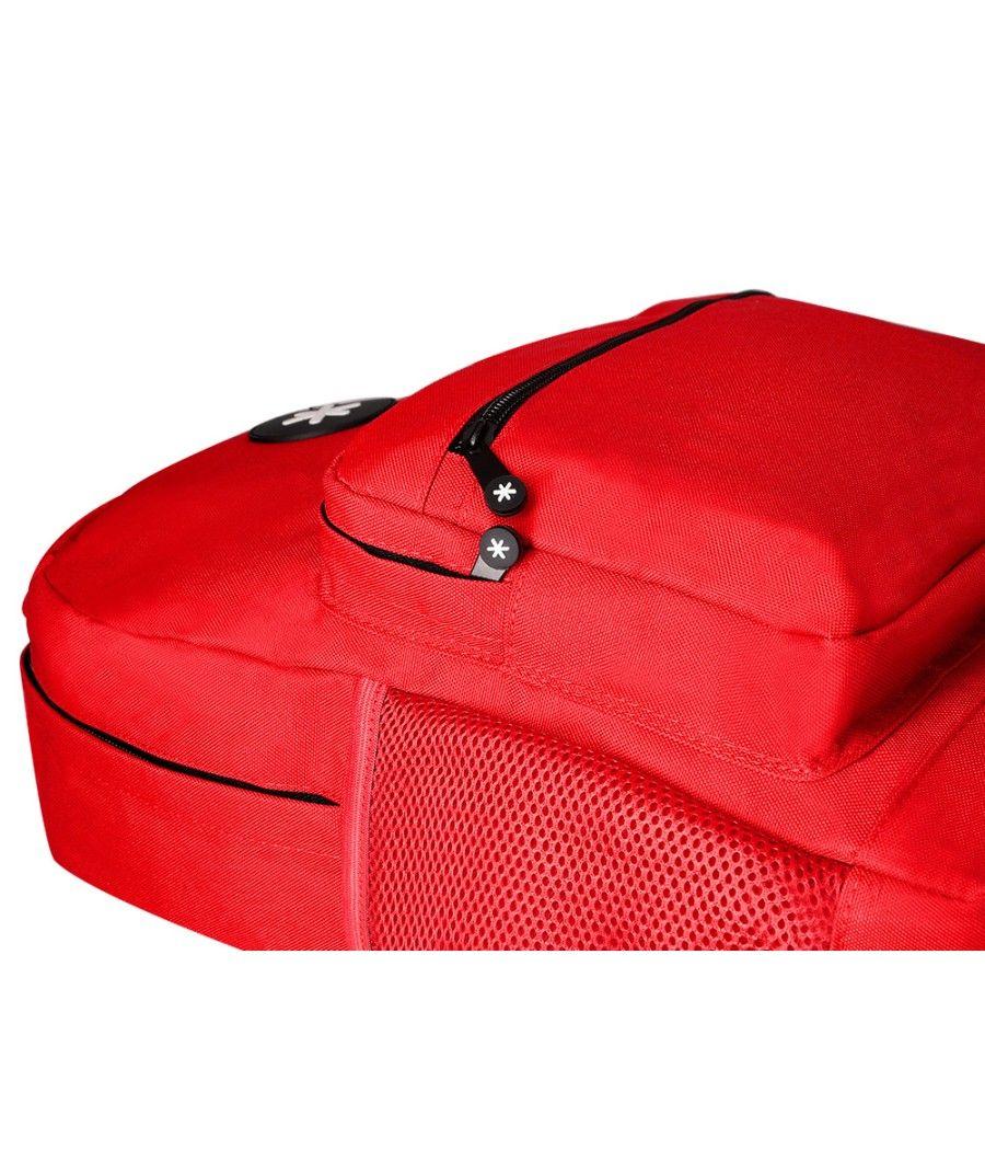 Cartera antartik mochila con asa y bolsillo frontal concremallera color rojo 320x140x430 mm