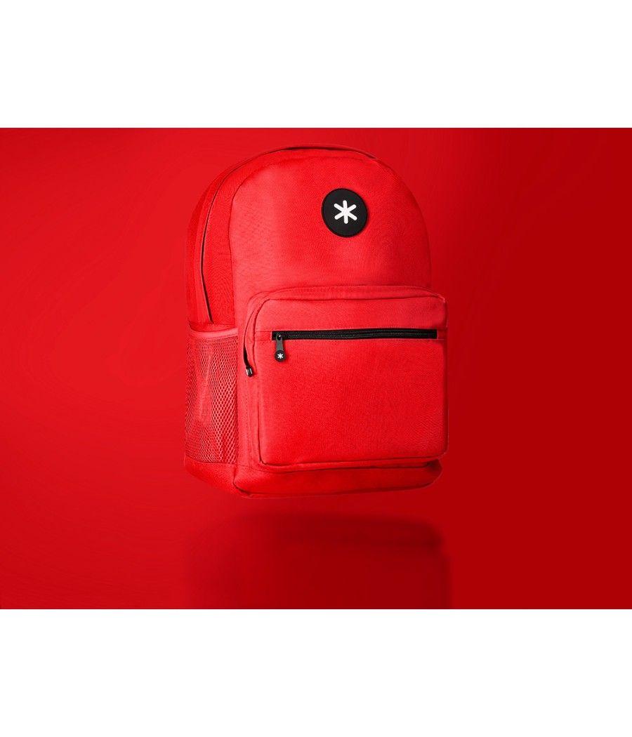 Cartera antartik mochila con asa y bolsillo frontal concremallera color rojo 320x140x430 mm