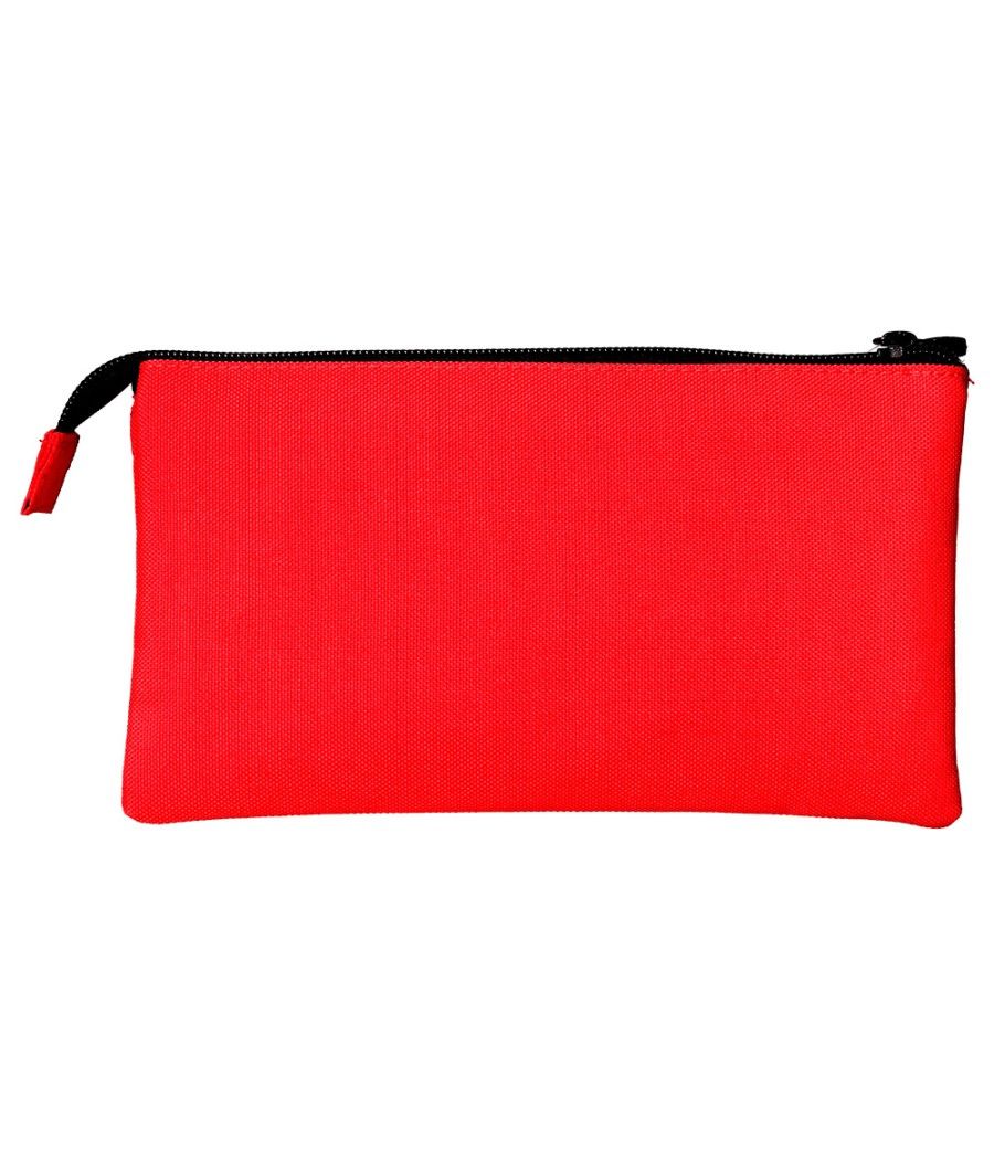 Bolso escolar portatodo antartik triple cremallera color rojo 220x30x120 mm
