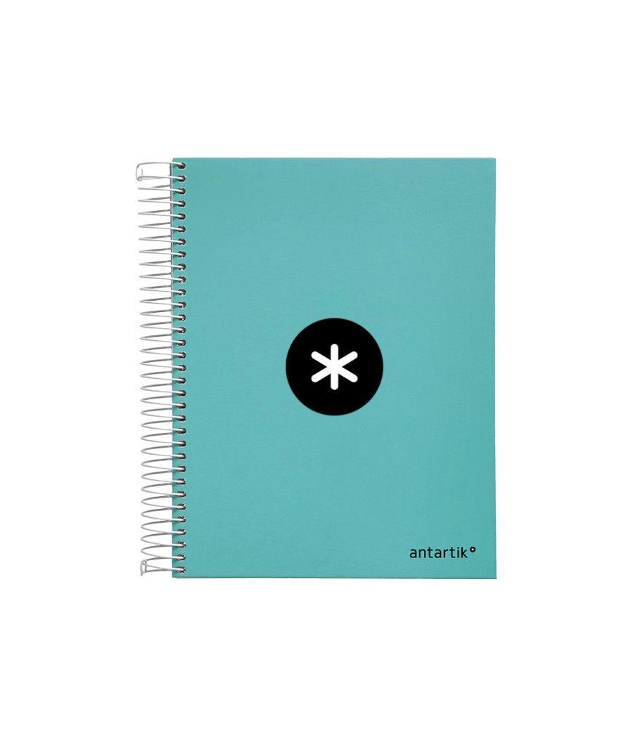 Cuaderno espiral liderpapel a5 micro antartik tapa forrada120h 100 gr liso 5 bandas 6 taladros color menta