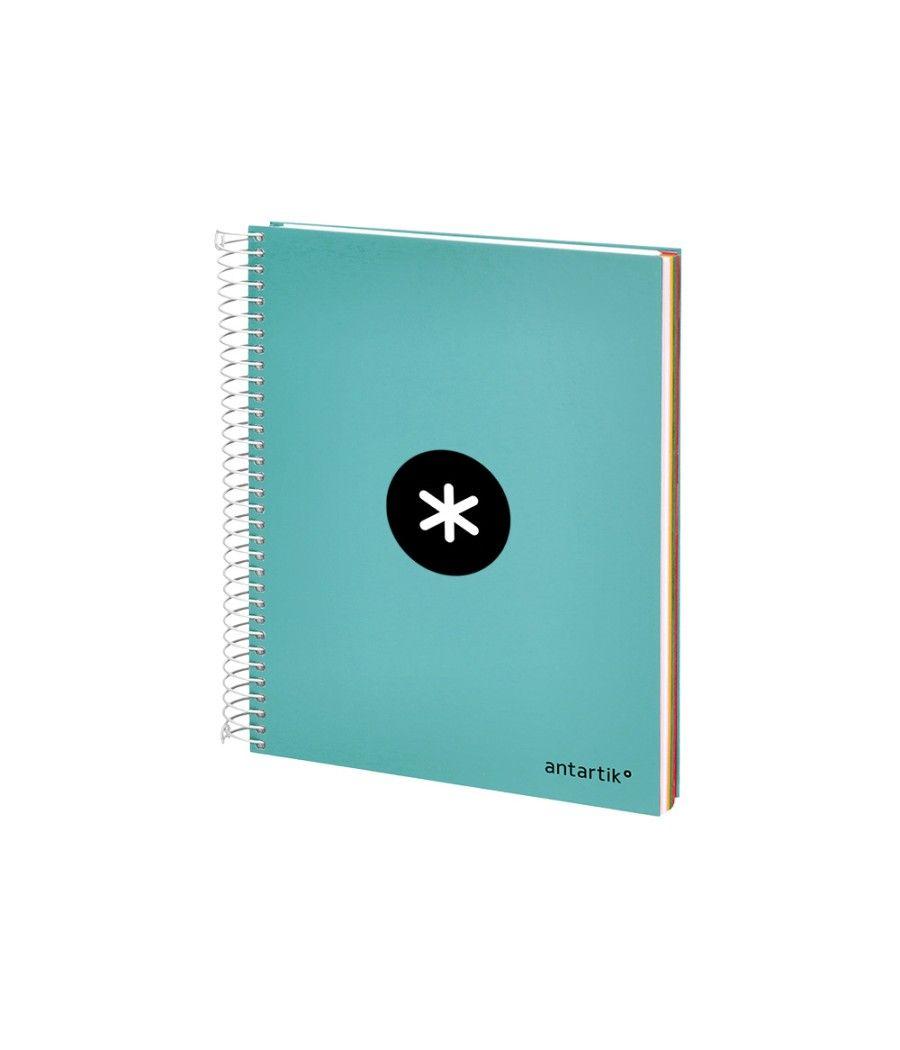 Cuaderno espiral liderpapel a5 micro antartik tapa forrada120h 100 gr liso 5 bandas 6 taladros color menta