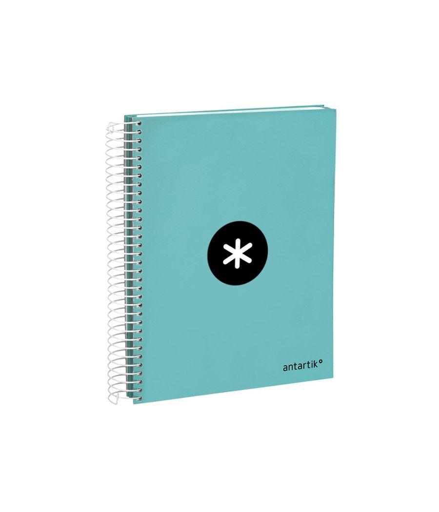 Cuaderno espiral liderpapel a5 micro antartik tapa forrada120h 100 gr liso 5 bandas 6 taladros color menta