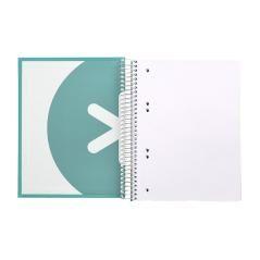 Cuaderno espiral liderpapel a5 micro antartik tapa forrada120h 100 gr liso 5 bandas 6 taladros color menta