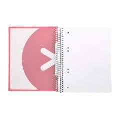 Cuaderno espiral liderpapel a5 micro antartik tapa forrada120h 100 gr liso 5 bandas 6 taladros color coral