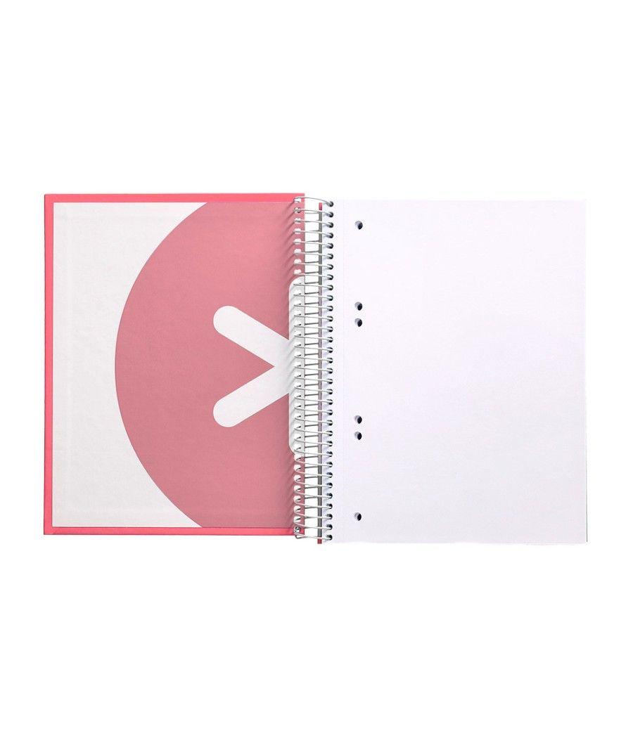 Cuaderno espiral liderpapel a5 micro antartik tapa forrada120h 100 gr liso 5 bandas 6 taladros color coral