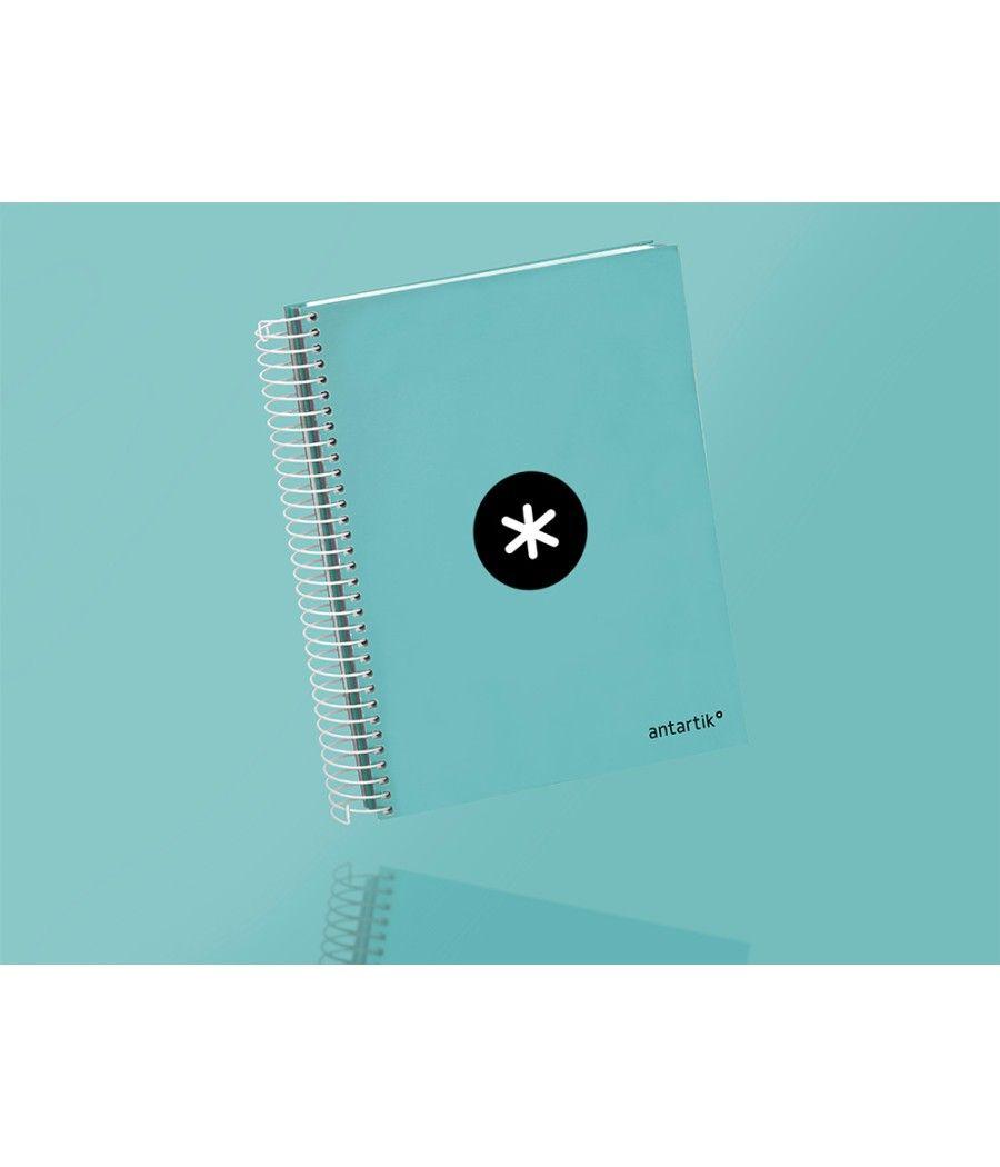 Cuaderno espiral liderpapel a5 micro antartik tapa forrada120h 100 gr horizontal 5 banda6 taladros color menta