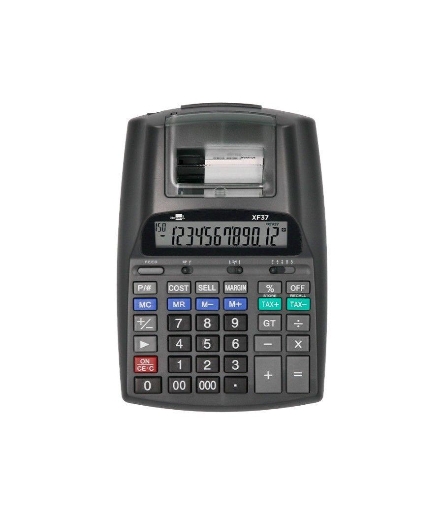 Calculadora liderpapel impresora pantalla papel 57 mm 12 dígitos impresión bicolor negra 225x158x56 mm