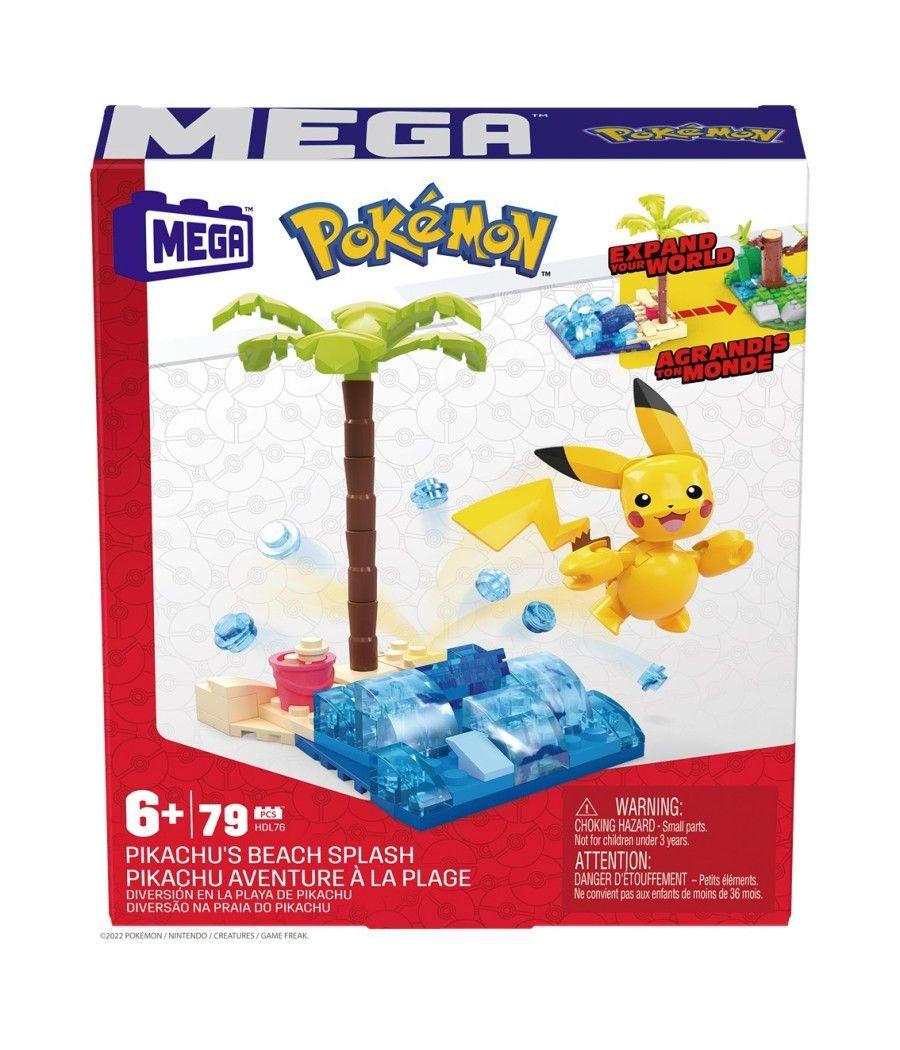 Figura mattel mega construx pokemon pikachu en la playa 79 pcs