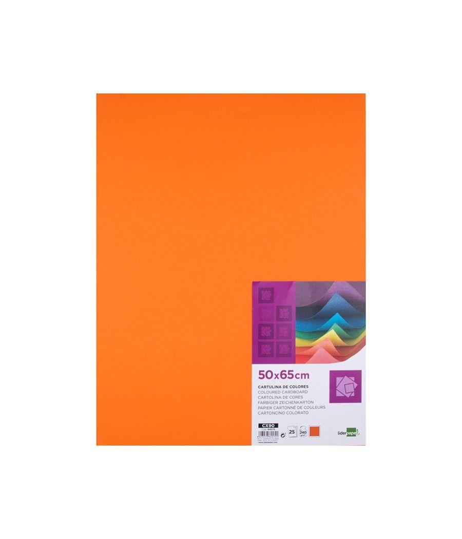 Cartulina liderpapel 50x65 cm 240g/m2 naranja paquete de 25 unidades