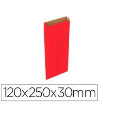Sobre papel basika kraft rojo con fuelle xs 120x250x30 mm paquete de 25 unidades