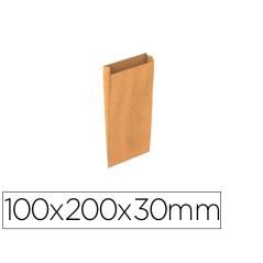 Sobre papel basika kraft natural liso con fuelle xxs 100x200x30 mm paquete de 25 unidades