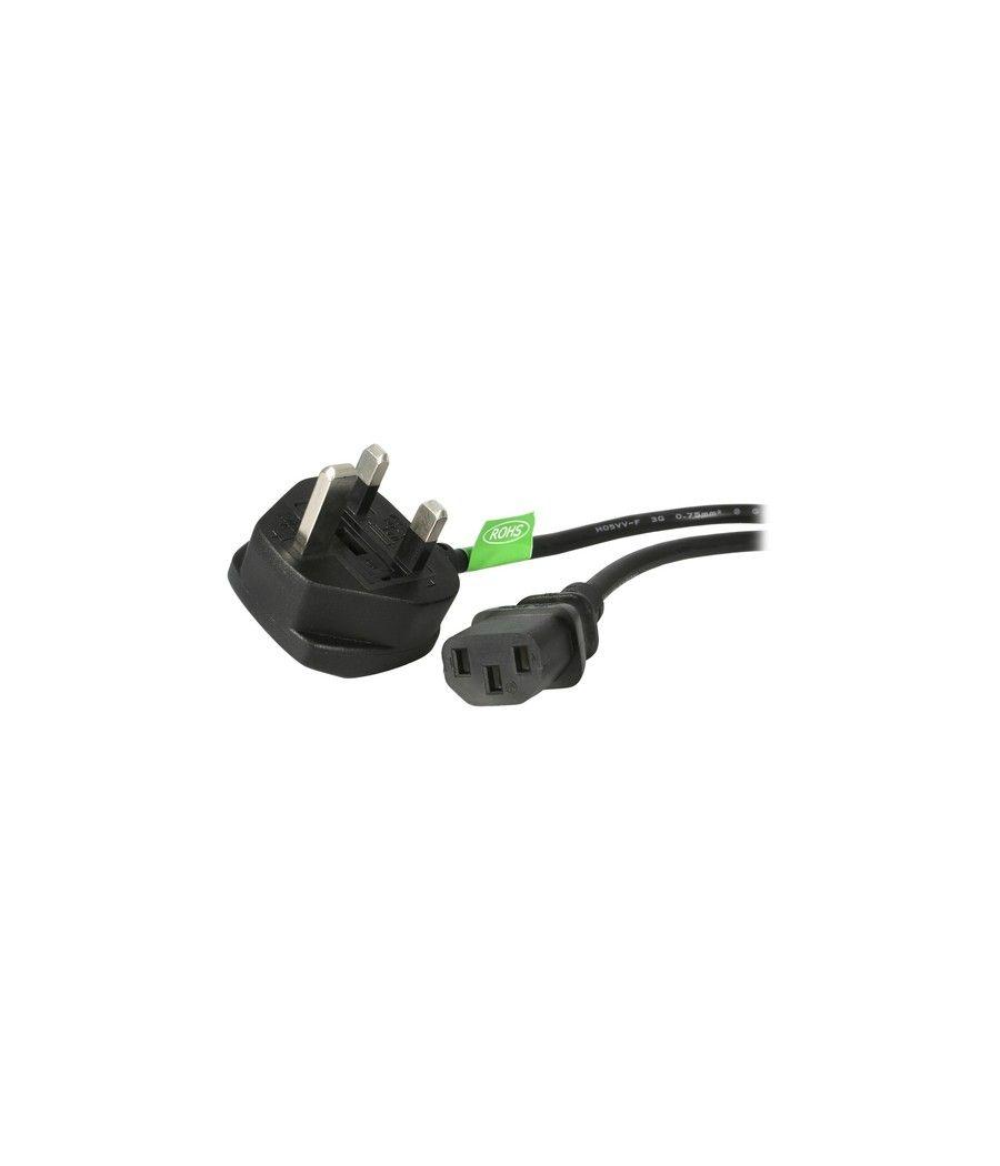 StarTech.com Cable de 1m (3 pies) de Alimentación de Ordenador para el Reino Unido UK, BS1363 a C13, 18AWG, 10A 250V, Cable Ingl