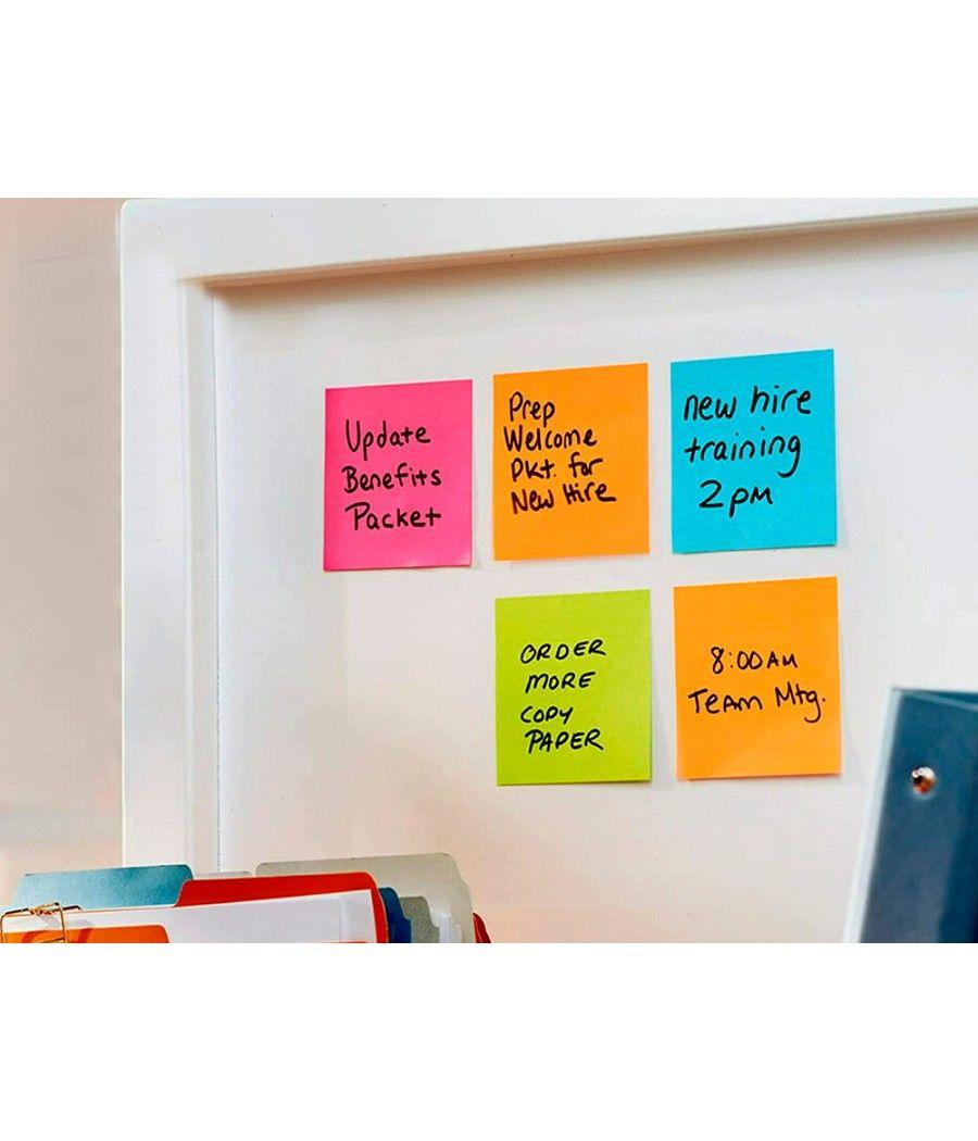 Bloc de notas adhesivas quita y pon post-it super sticky playful 76x76 mm 90 hojas 100% pefc pack de 6 unidades