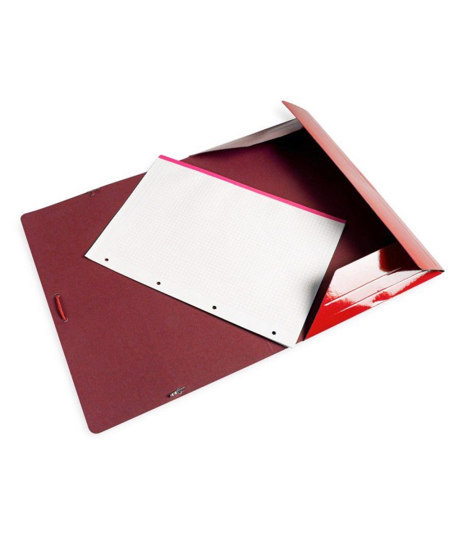 Carpeta liderpapel gomas folio 3 solapas cartón plastificado color rojo pack 10 unidades