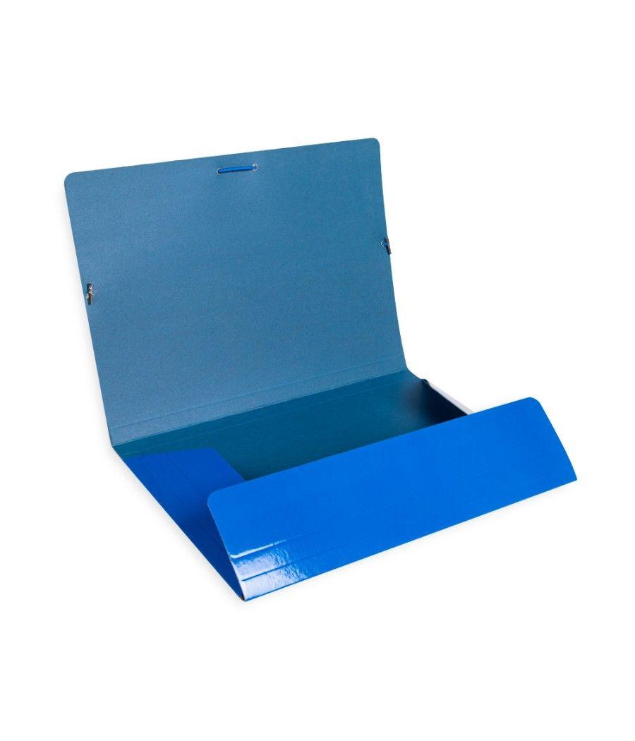 Carpeta liderpapel gomas folio 3 solapas cartón plastificado color azul pack 10 unidades