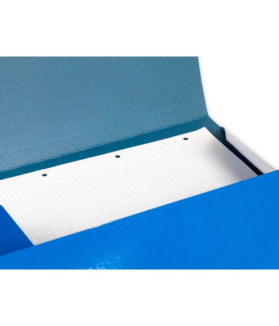 Carpeta liderpapel gomas folio 3 solapas cartón plastificado color azul pack 10 unidades
