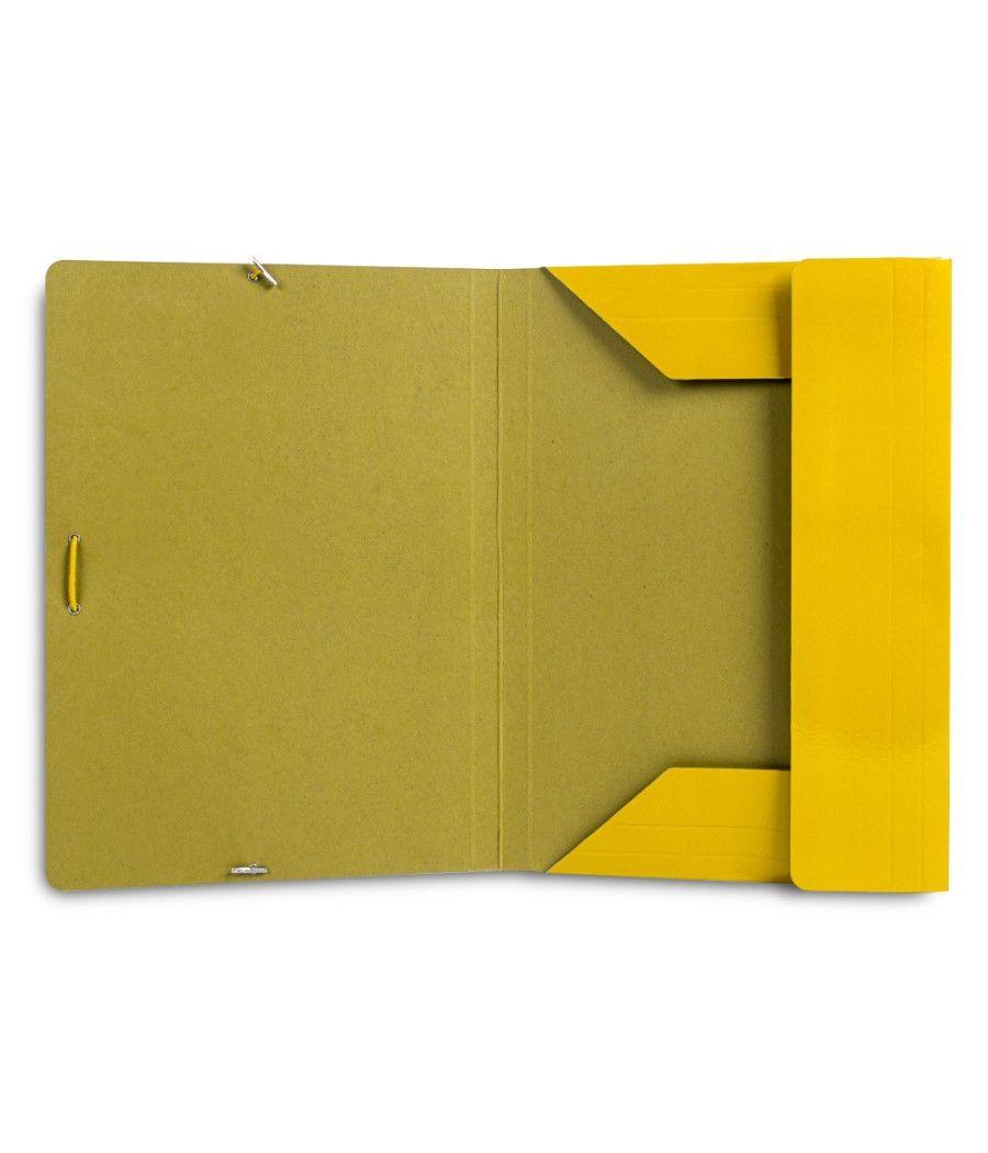 Carpeta liderpapel gomas folio 3 solapas cartón plastificado color amarillo pack 10 unidades