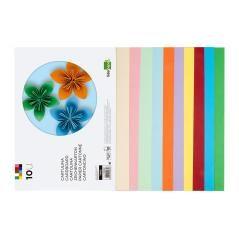 Bloc trabajos manuales liderpapel cartulina 240x315mm 10 hojas 5 colores neon + 5 colores intensos