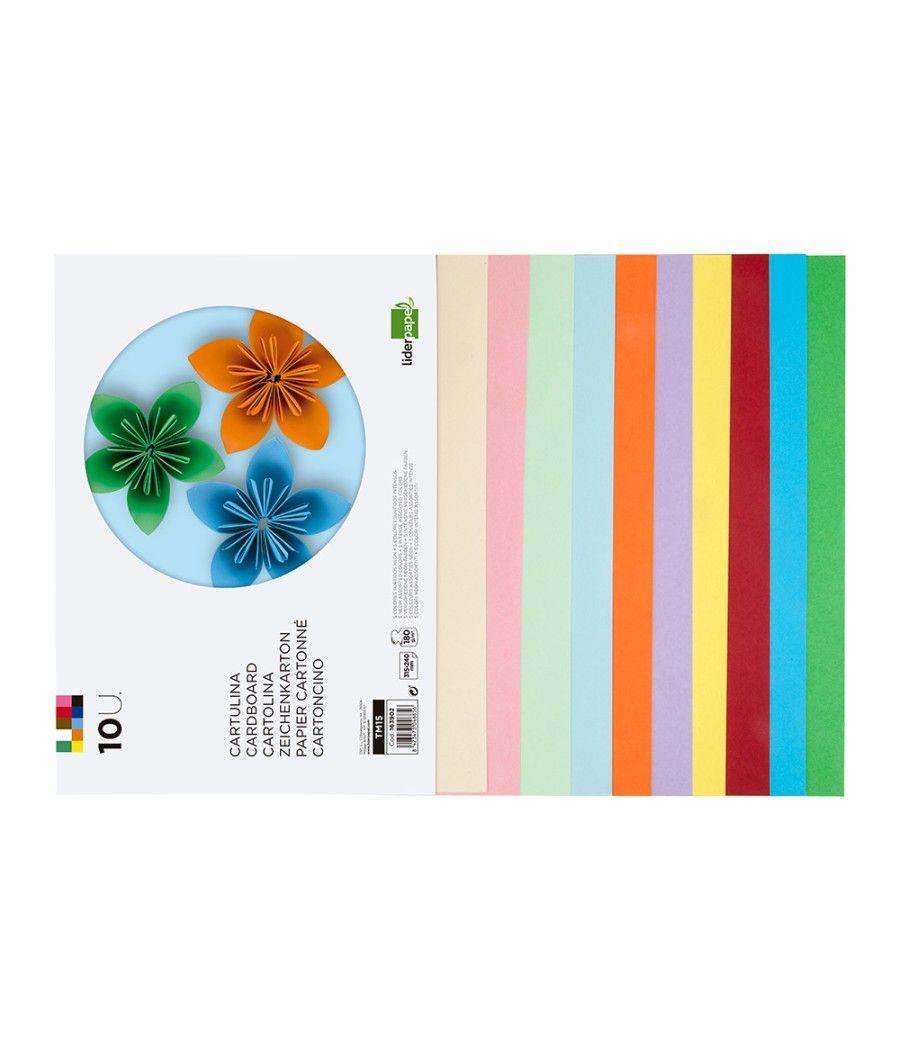 Bloc trabajos manuales liderpapel cartulina 240x315mm 10 hojas 5 colores neon + 5 colores intensos