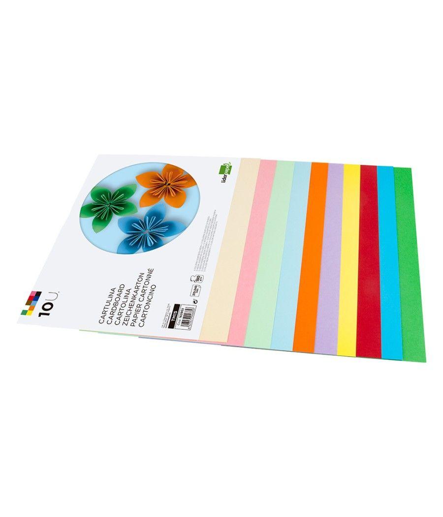 Bloc trabajos manuales liderpapel cartulina 240x315mm 10 hojas 5 colores neon + 5 colores intensos