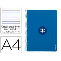 Cuaderno espiral liderpapel a4 antartik tapa dura 80h 100gr cuadro 4mm con margen color azul oscuro