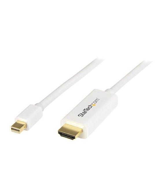 StarTech.com Cable Conversor Mini DisplayPort a HDMI de 1m - Color Blanco - Ultra HD 4K - Imagen 1