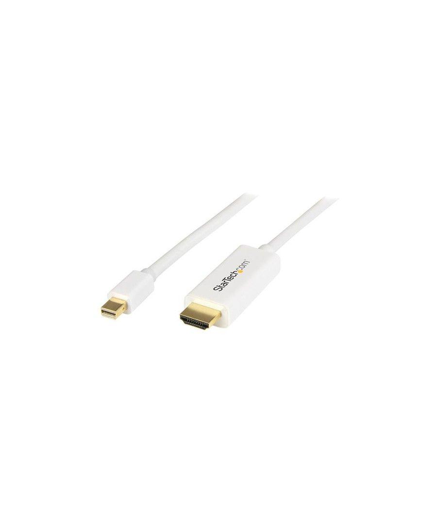 StarTech.com Cable Conversor Mini DisplayPort a HDMI de 1m - Color Blanco - Ultra HD 4K - Imagen 1