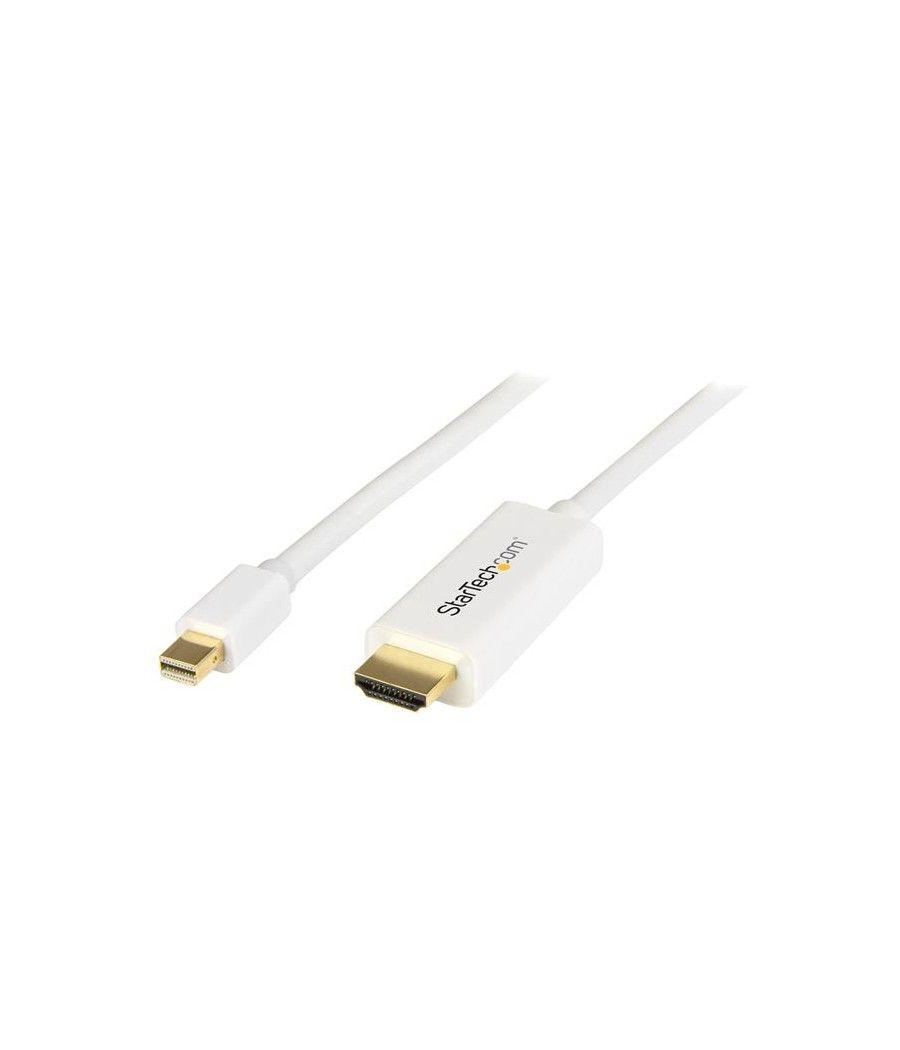 StarTech.com Cable Conversor Mini DisplayPort a HDMI de 1m - Color Blanco - Ultra HD 4K - Imagen 2