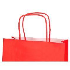 Bolsa papel q-connect celulosa rojo l con asa retorcida 320x400x14 mm pack 25 unidades