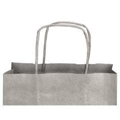 Bolsa papel q-connect kraft plata l con asa retorcida 320x400x14 mm pack 25 unidades