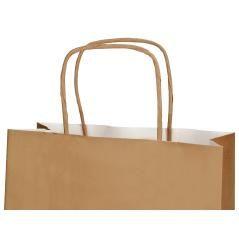 Bolsa papel q-connect celulosa natural liso l con asa retorcida 320x400x14 mm pack 25 unidades