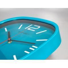 Reloj q-connect de pared de plástico redondo 30 cm movimiento silencioso color azul