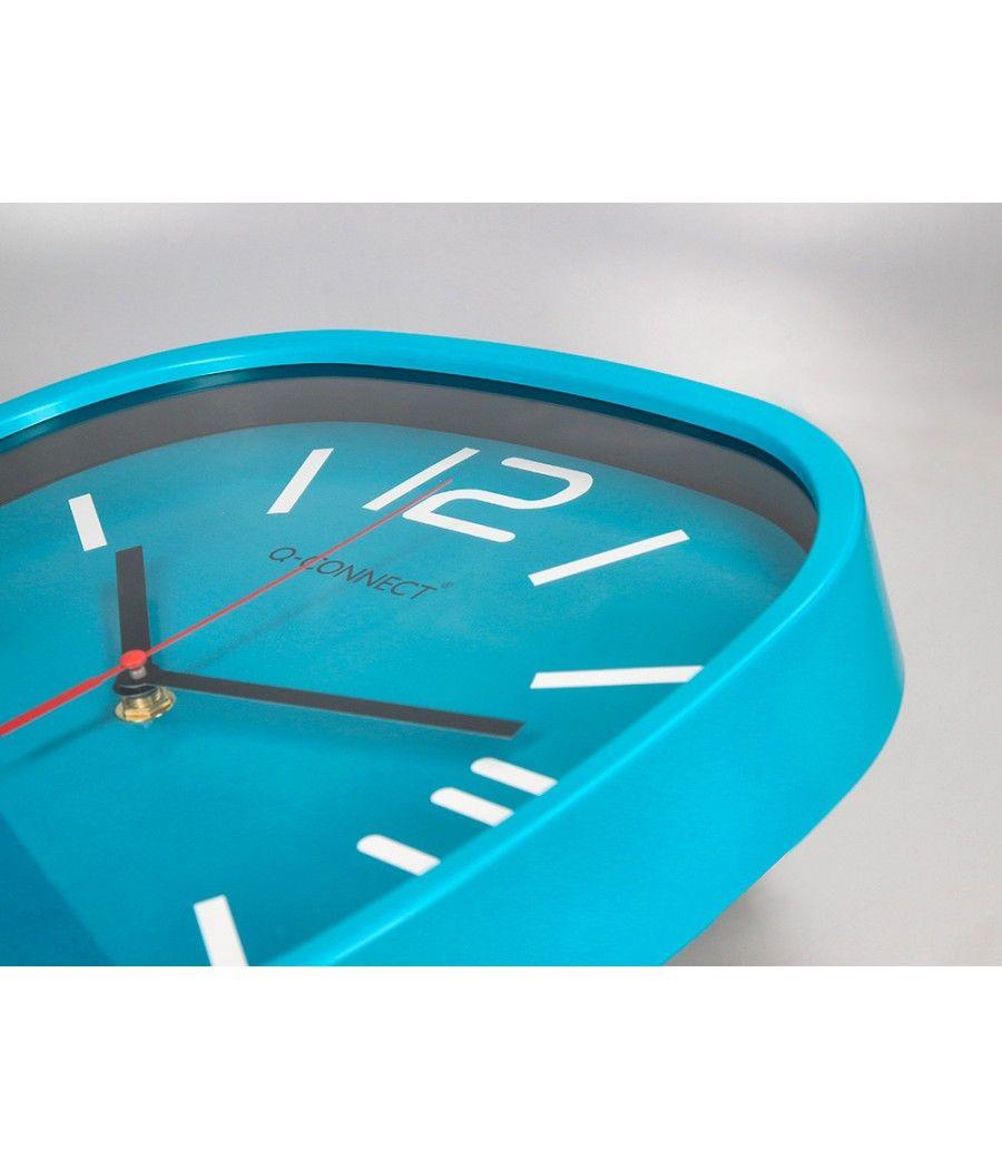 Reloj q-connect de pared de plástico redondo 30 cm movimiento silencioso color azul