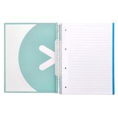 Cuaderno espiral liderpapel a4 micro antartik tapa forrada 120h 100 gr horizontal 5 banda4 taladores color menta