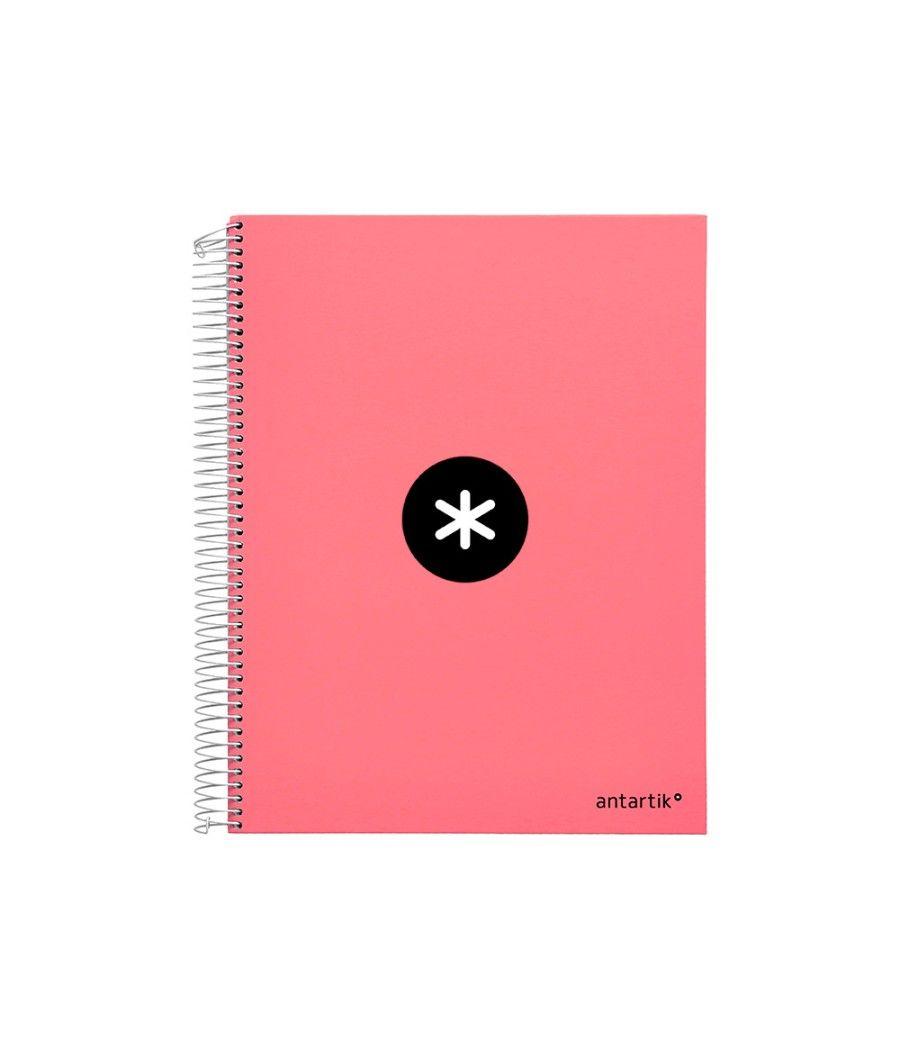 Cuaderno espiral liderpapel a4 micro antartik tapa forrada 120h 100 gr horizontal 5 banda4 taladors color coral