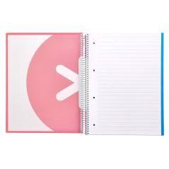 Cuaderno espiral liderpapel a4 micro antartik tapa forrada 120h 100 gr horizontal 5 banda4 taladors color coral