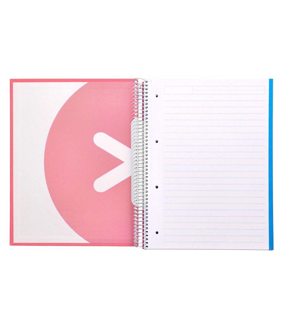 Cuaderno espiral liderpapel a4 micro antartik tapa forrada 120h 100 gr horizontal 5 banda4 taladors color coral