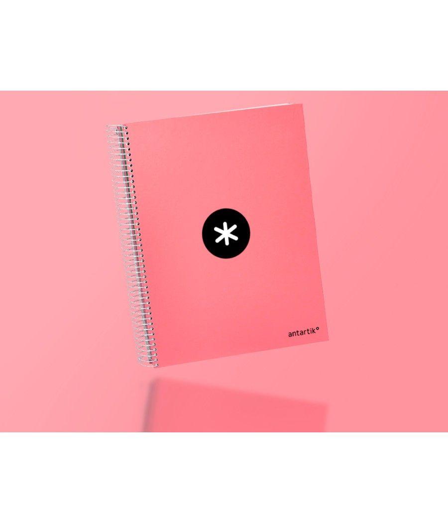 Cuaderno espiral liderpapel a4 micro antartik tapa forrada 120h 100 gr horizontal 5 banda4 taladors color coral