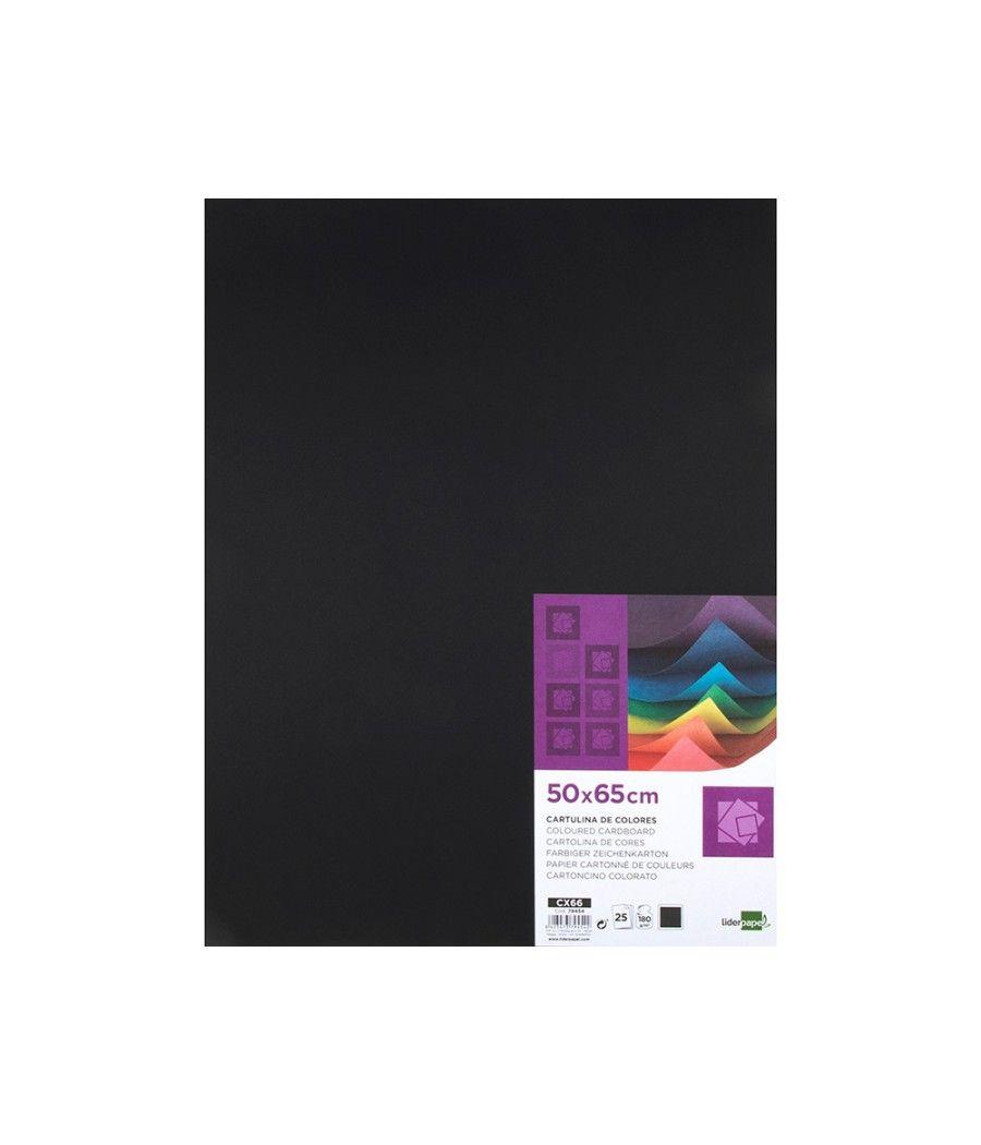 Cartulina liderpapel 50x65 cm 240g/m2 negro paquete de 25 unidades