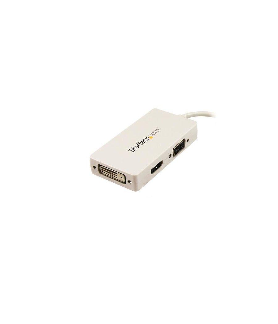 StarTech.com Adaptador Conversor de Mini DisplayPort a VGA DVI o HDMI - Convertidor A/V 3 en 1 para viajes - Blanco - Imagen 2