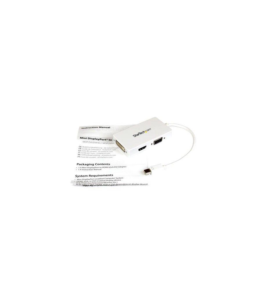 StarTech.com Adaptador Conversor de Mini DisplayPort a VGA DVI o HDMI - Convertidor A/V 3 en 1 para viajes - Blanco - Imagen 6