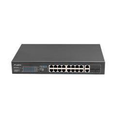 Switch lanberg 18 ptos 100mb 16xpoe+/2x gbit ether 250w rack 19"