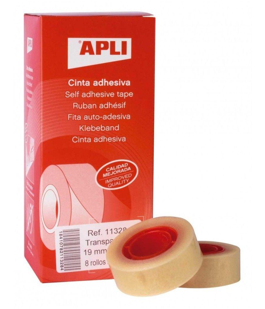 Apli cinta adhesiva transparente 33mx19mm pack -8u-