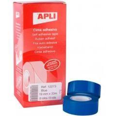 Apli cinta adhesiva rollo 19mmx33m azul -8u-